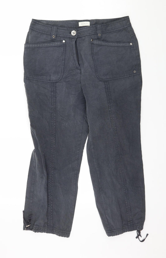 Bonita Womens Grey   Cropped Trousers Size 32 in L24 in