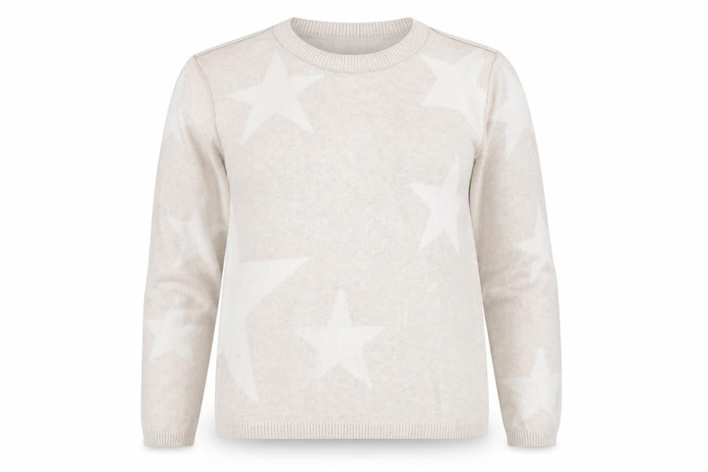 Marks & Spencer Womens Ivory Geometric Knit Pullover Jumper Size 12  - Stars