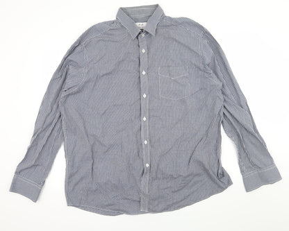 F&F Mens Blue Check   Button-Up Size 18