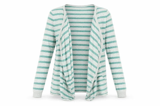 Vero Moda Womens Green Striped  Cardigan Jumper Size XS