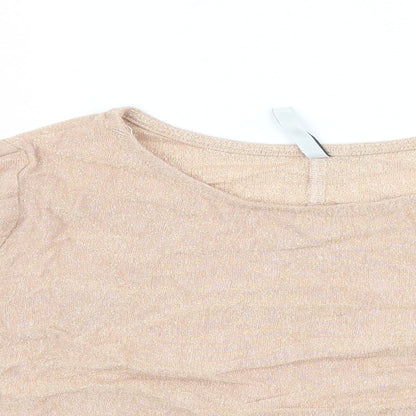 Preloved Stradivarius Womens Pink  Knit Basic T-Shirt Size S - Detail