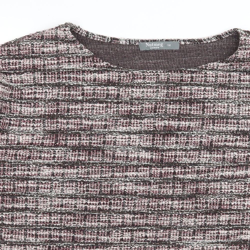 Nutmeg Womens Pink Striped Knit Pullover Jumper Size 12