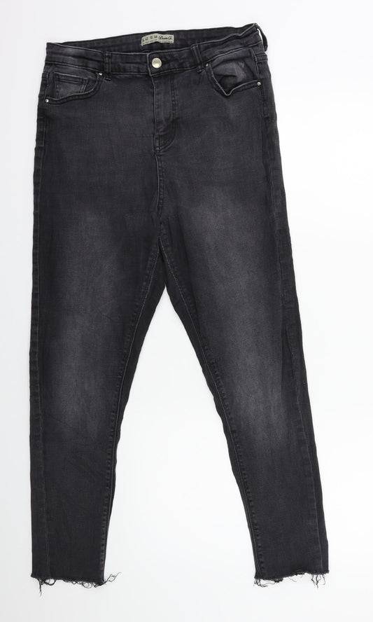 Denim & Co. Womens Grey  Denim Skinny Jeans Size 14 L25 in