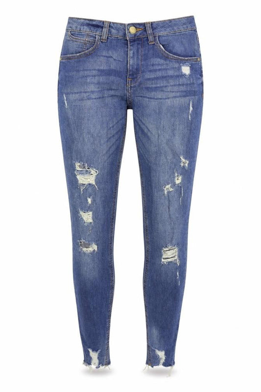 Denim & Co. Womens Beige  Denim Skinny Jeans Size 8 L30 in