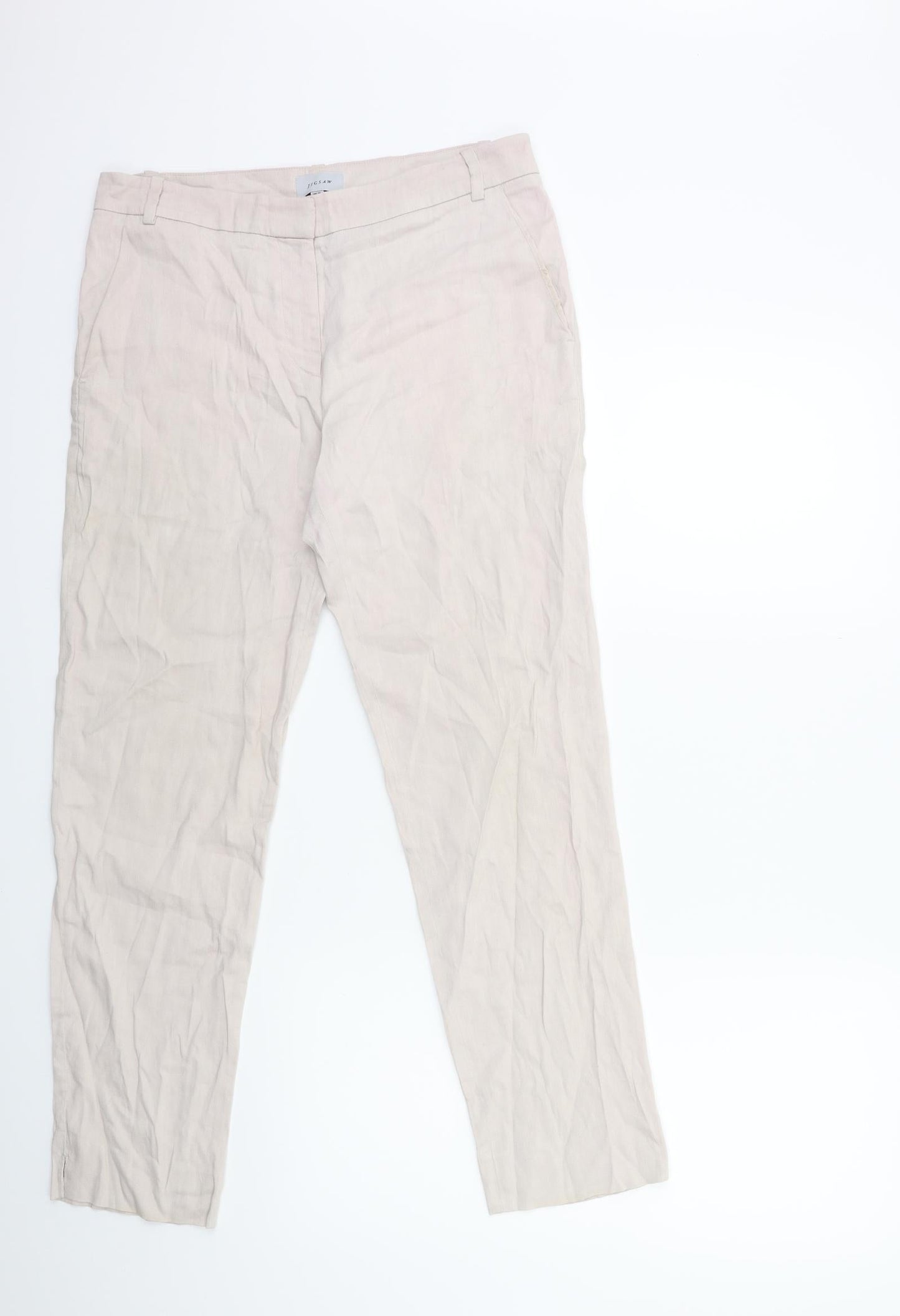 Jigsaw Womens Beige   Trousers  Size 10 L28 in