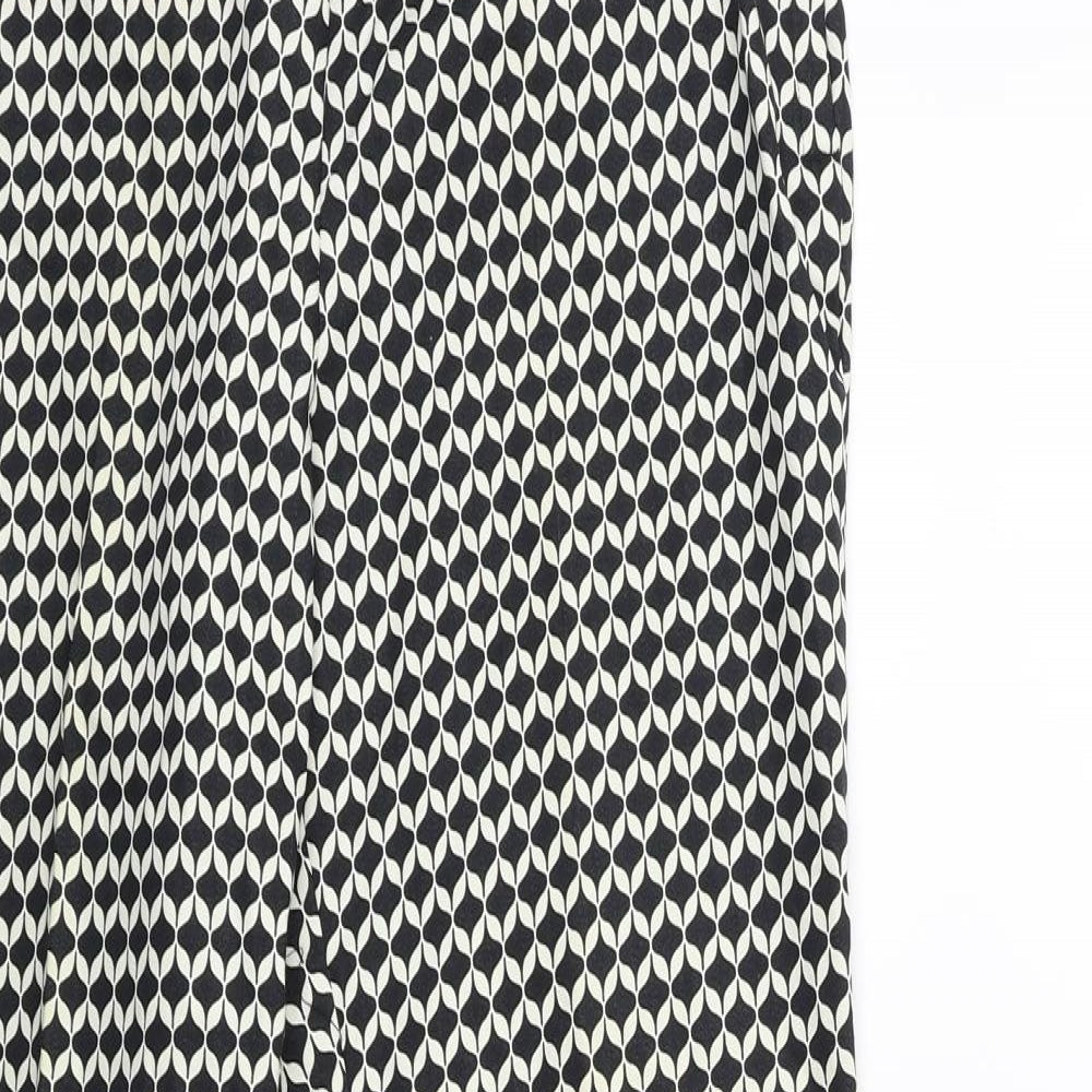 H&M Womens Black Geometric  Trousers  Size 8 L27 in