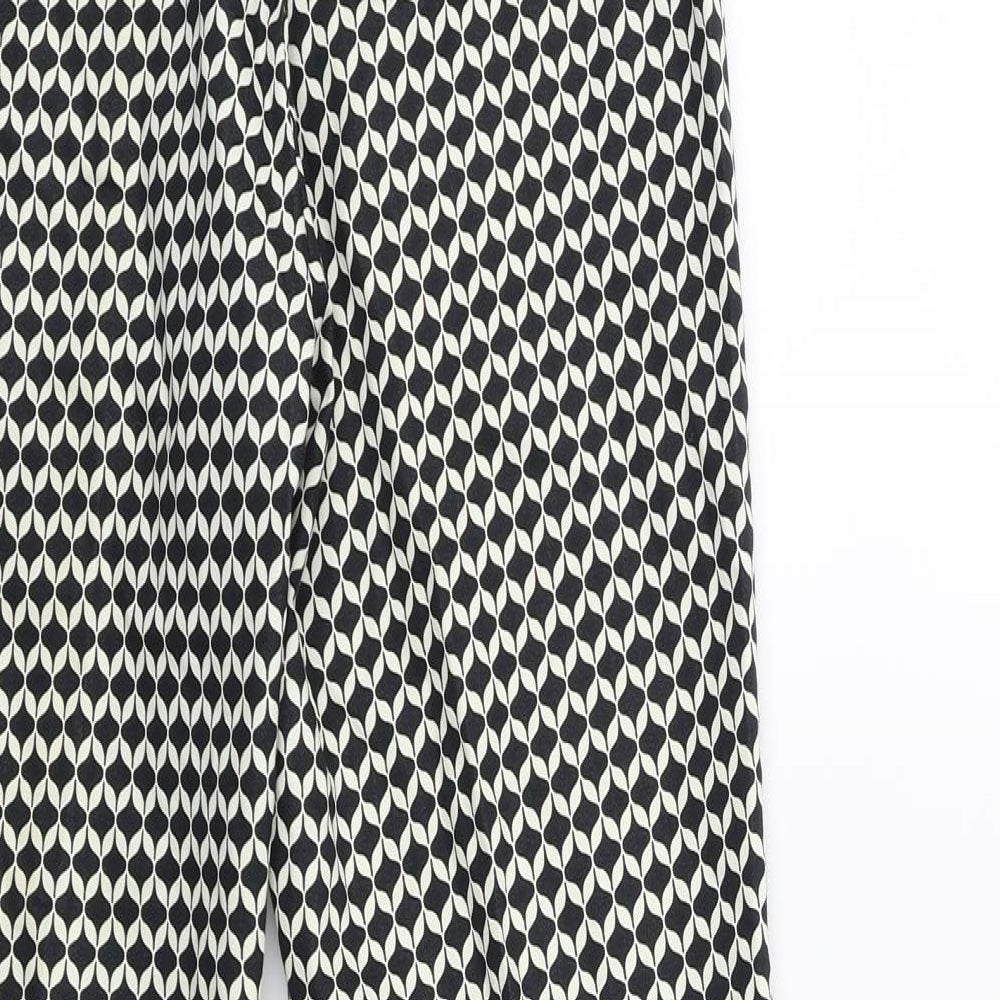 H&M Womens Black Geometric  Trousers  Size 8 L27 in