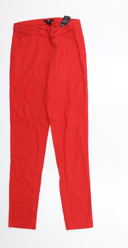H&M Womens Red  Denim Skinny Jeans Size 8 L29 in
