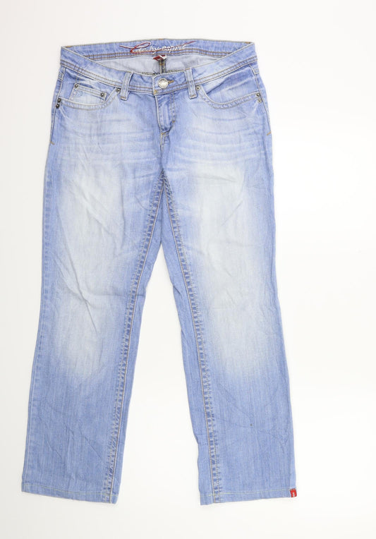 EDC Womens Blue  Denim Straight Jeans Size 32 in L28 in