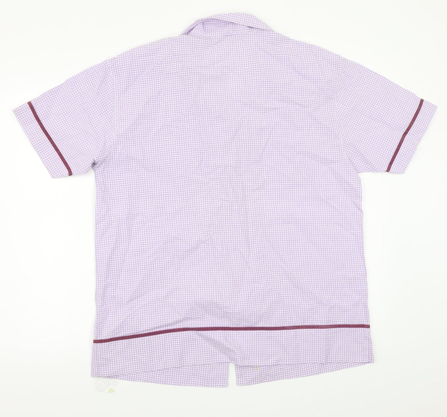Jeff&Co Womens Purple Check  Basic Button-Up Size L