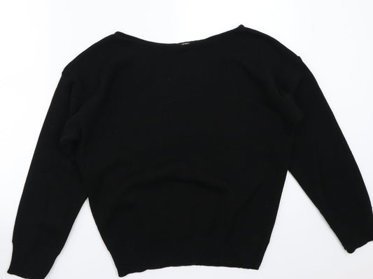 Miss pap Womens Black   Pullover Jumper Size S