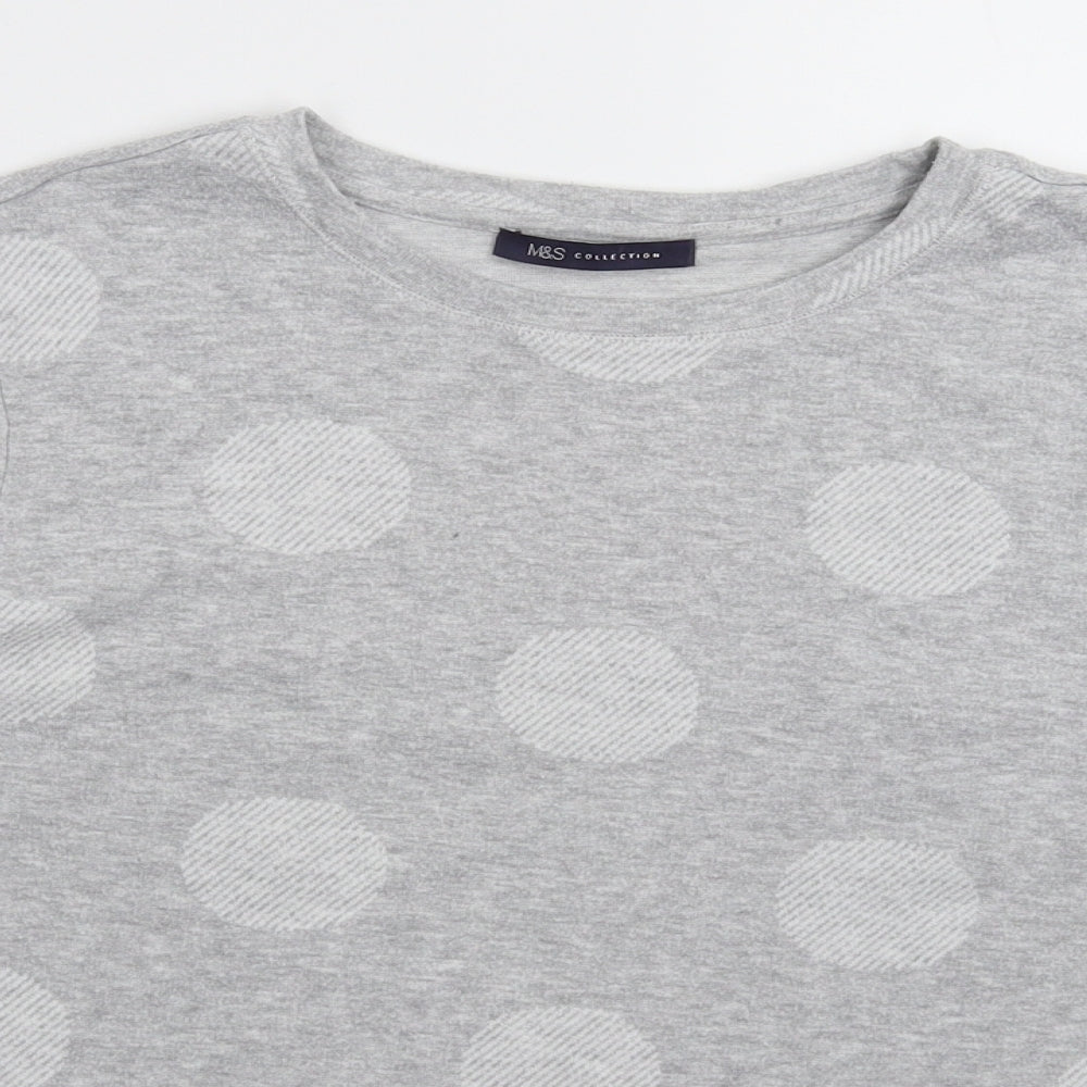 Marks and Spencer Womens Grey Polka Dot  Pullover Sweatshirt Size 12