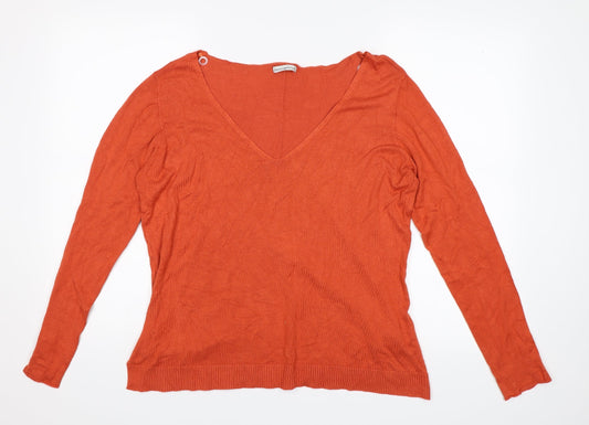 Encuentro Womens Orange   Jersey Blouse Size 2XL