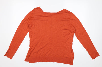 Preloved Encuentro Womens Orange   Jersey Blouse Size 2XL - Back