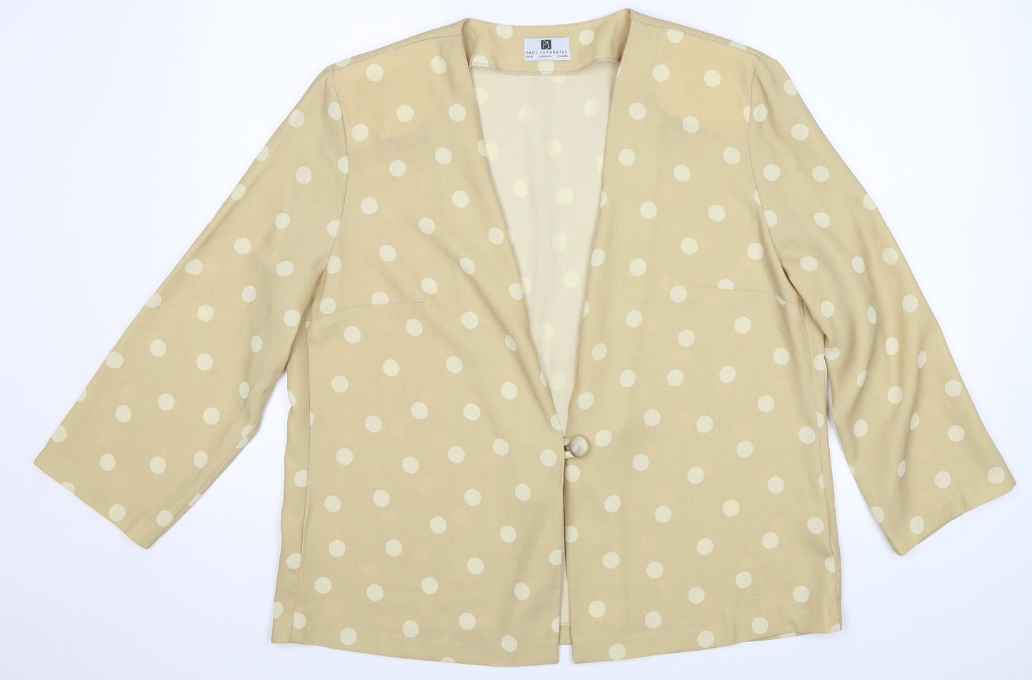 Paul Seperates Womens Yellow Polka Dot  Jacket Blazer Size 18