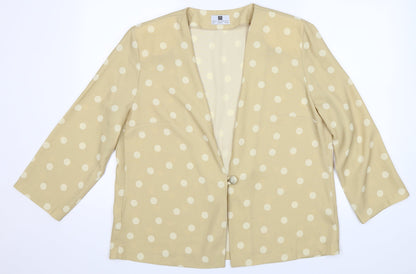 Preloved Paul Seperates Womens Yellow Polka Dot  Jacket Blazer Size 18 - Front