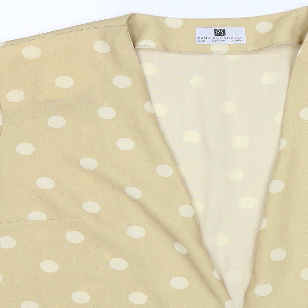 Paul Seperates Womens Yellow Polka Dot  Jacket Blazer Size 18