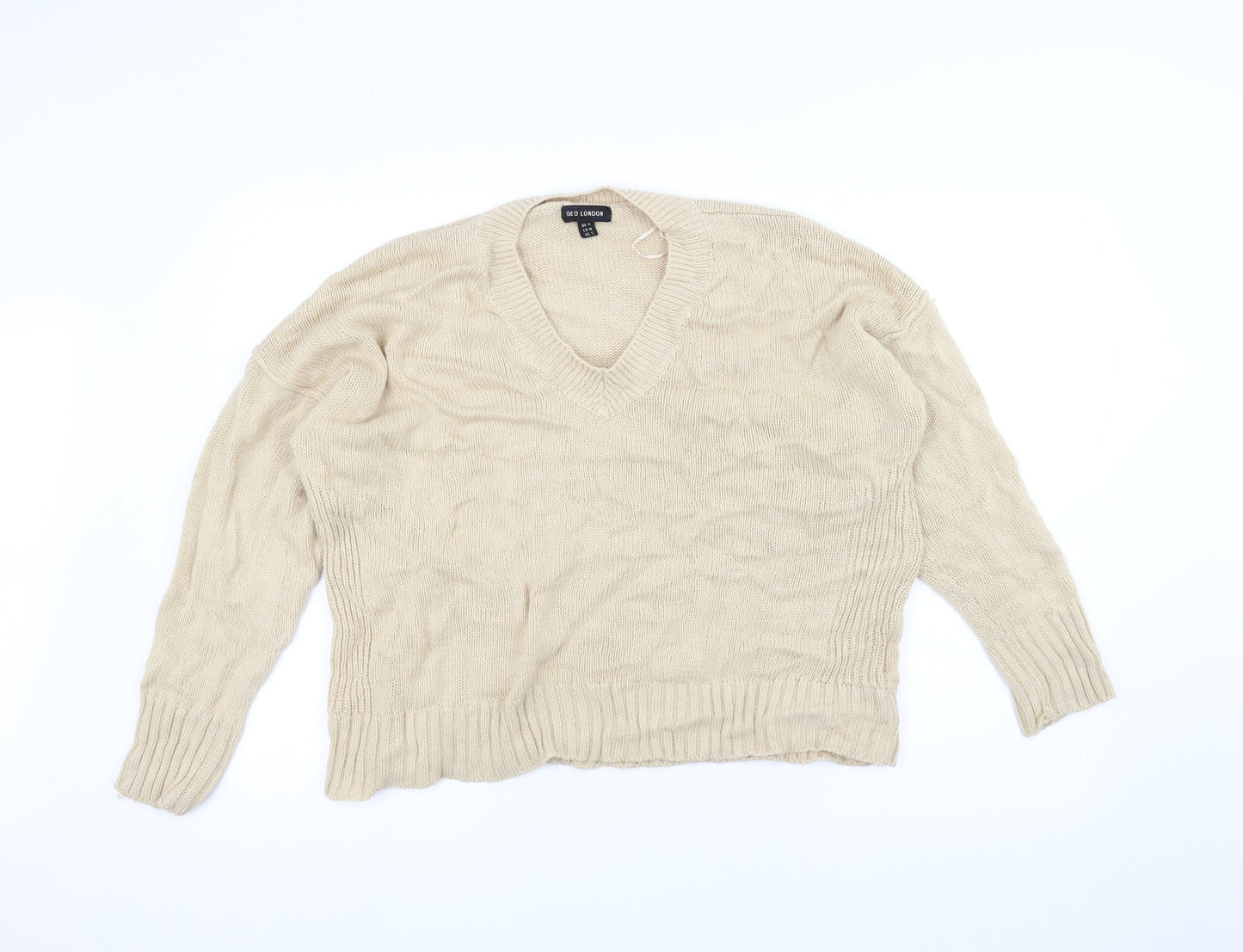 QED London Womens White  Knit Pullover Jumper Size M