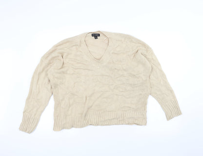 QED London Womens White  Knit Pullover Jumper Size M