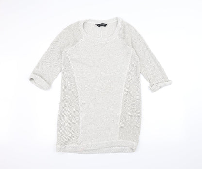Preloved Dorothy Perkins Womens White   Pullover Jumper Size 8 - Front