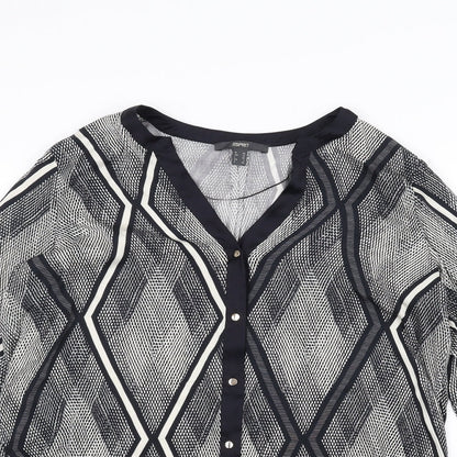 ESPRIT Womens Black   Basic Button-Up Size 10