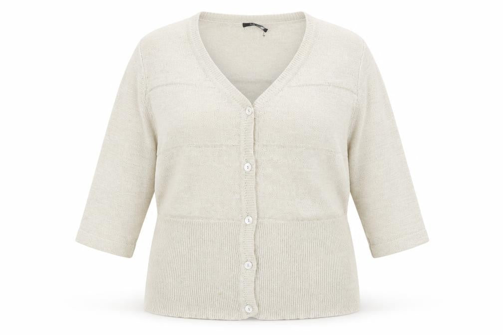 Bonmarché Womens White Knit Jacket Coatigan Size XL