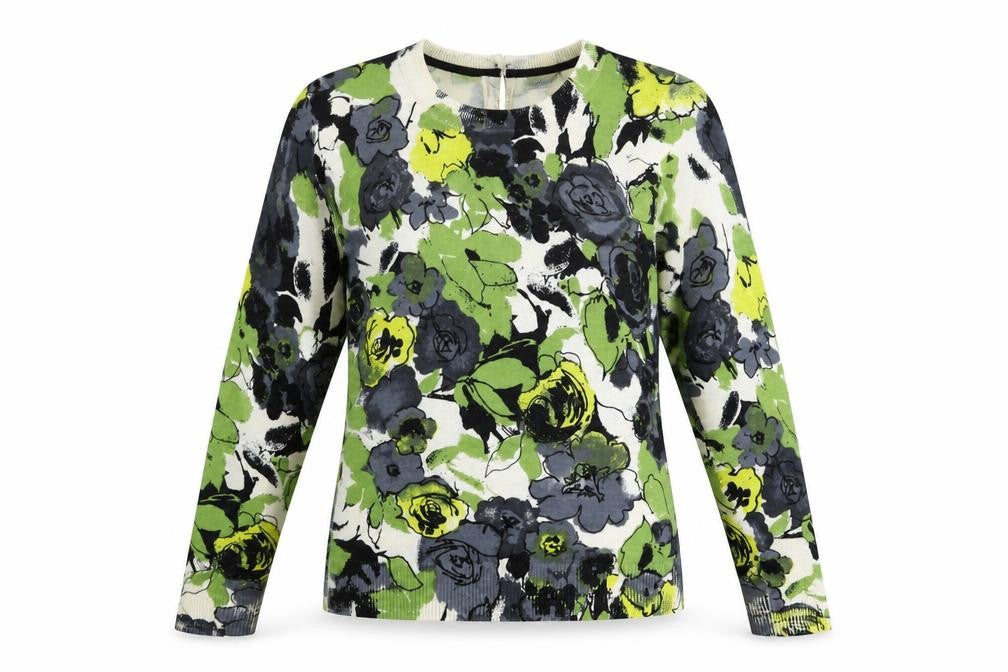 Kenar Womens White Floral  Pullover Jumper Size M