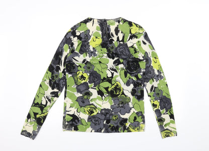 Kenar Womens White Floral  Pullover Jumper Size M