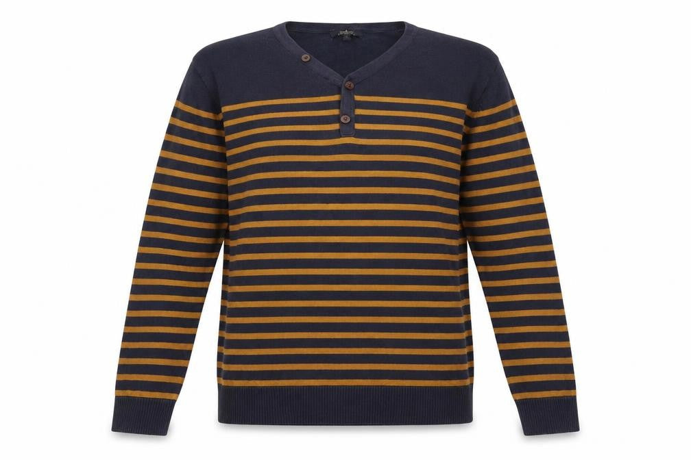 Easy Womens Blue Striped  Pullover Jumper Size M