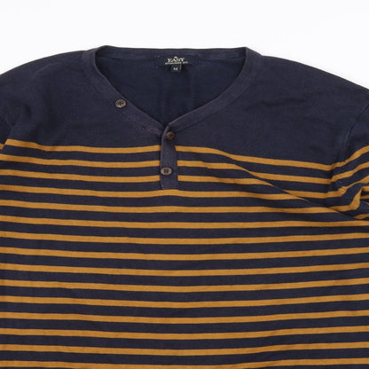 Easy Womens Blue Striped  Pullover Jumper Size M