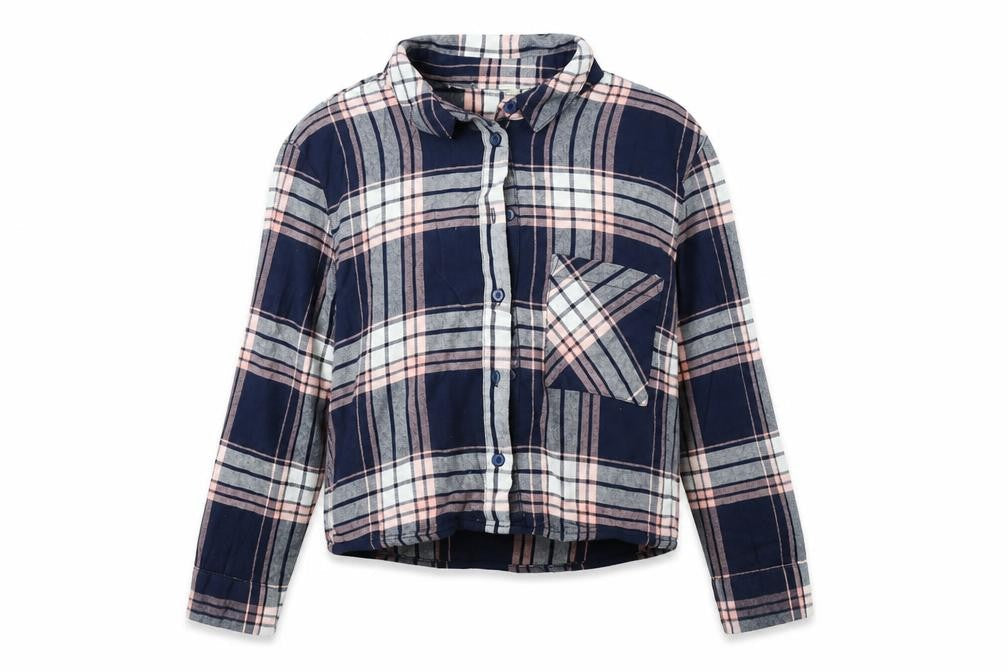 Atmosphere Womens Blue Check  Basic Button-Up Size 10