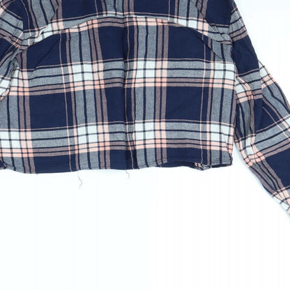Atmosphere Womens Blue Check  Basic Button-Up Size 10