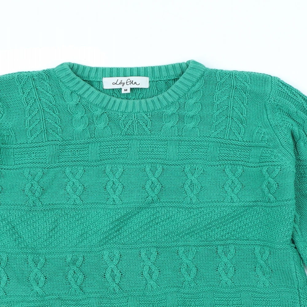 Lily Ella Womens Green   Pullover Jumper Size M
