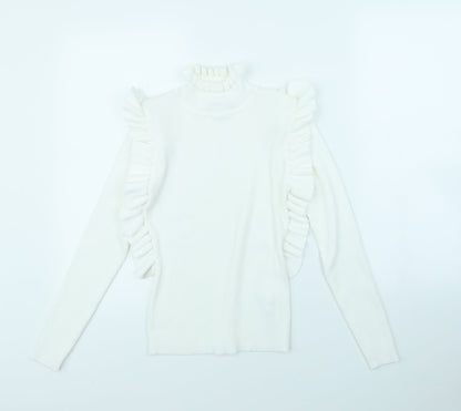 Preloved FLM Womens White   Pullover Jumper Size S - Front