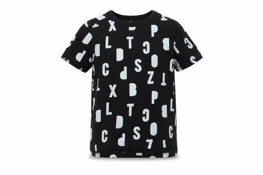 George Boys Black Spotted  Basic T-Shirt Size 4 Years  - Alphabet