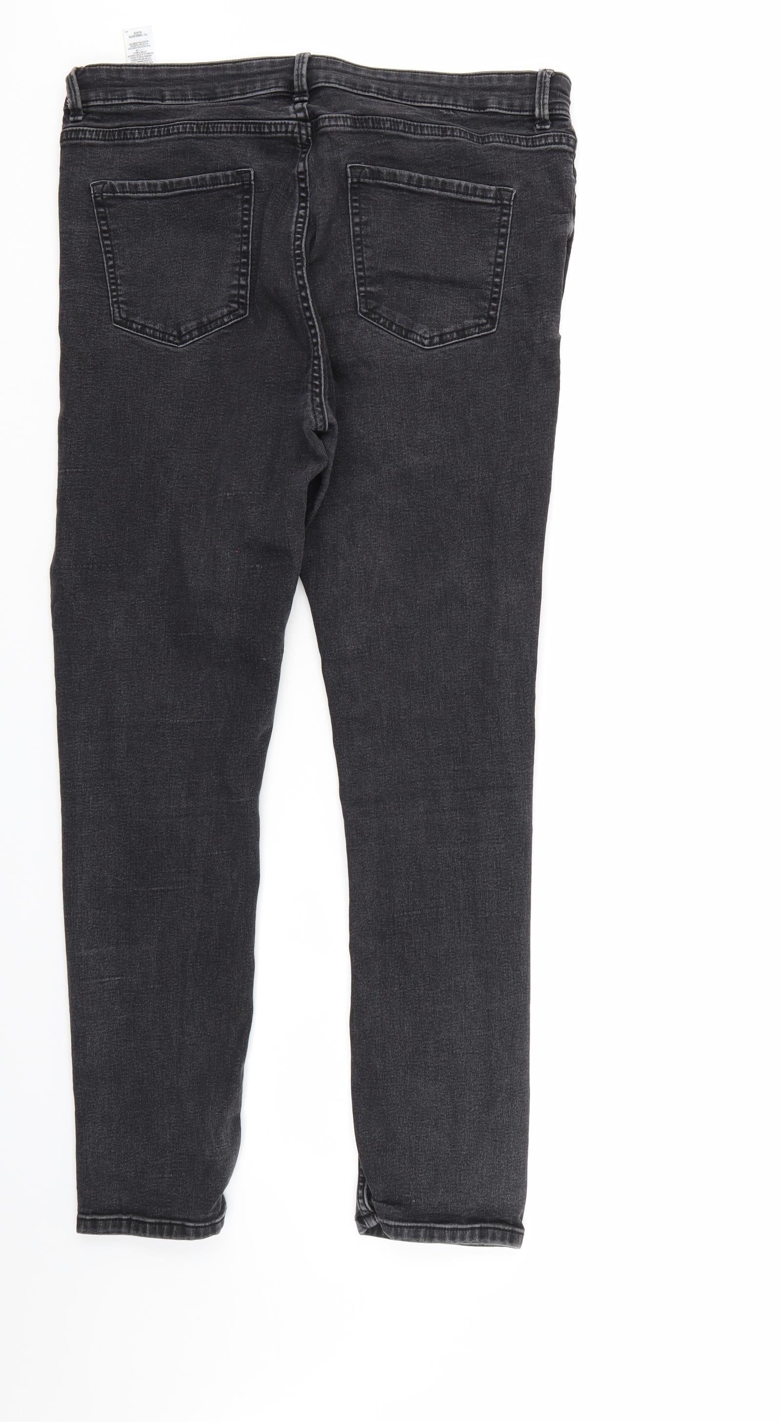Preloved M&S Womens Black  Denim Straight Jeans Size 6 L28 in - Back