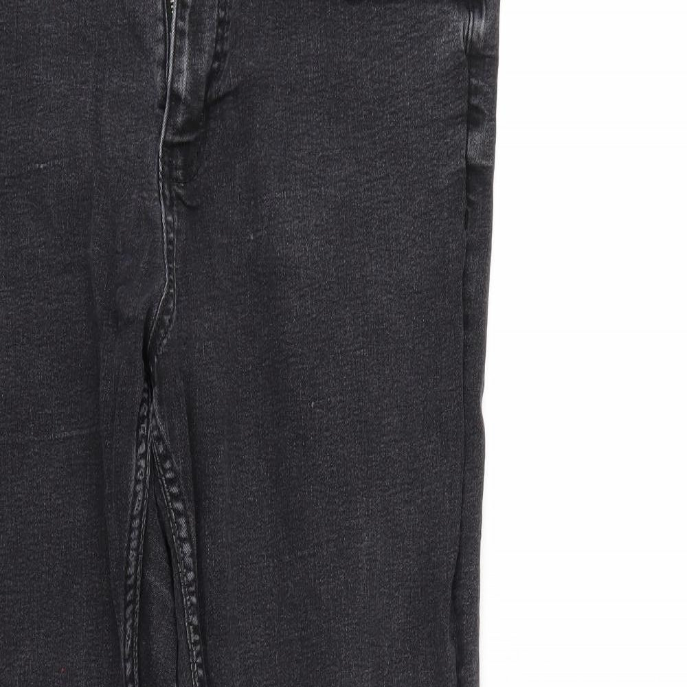 Preloved M&S Womens Black  Denim Straight Jeans Size 6 L28 in - Detail