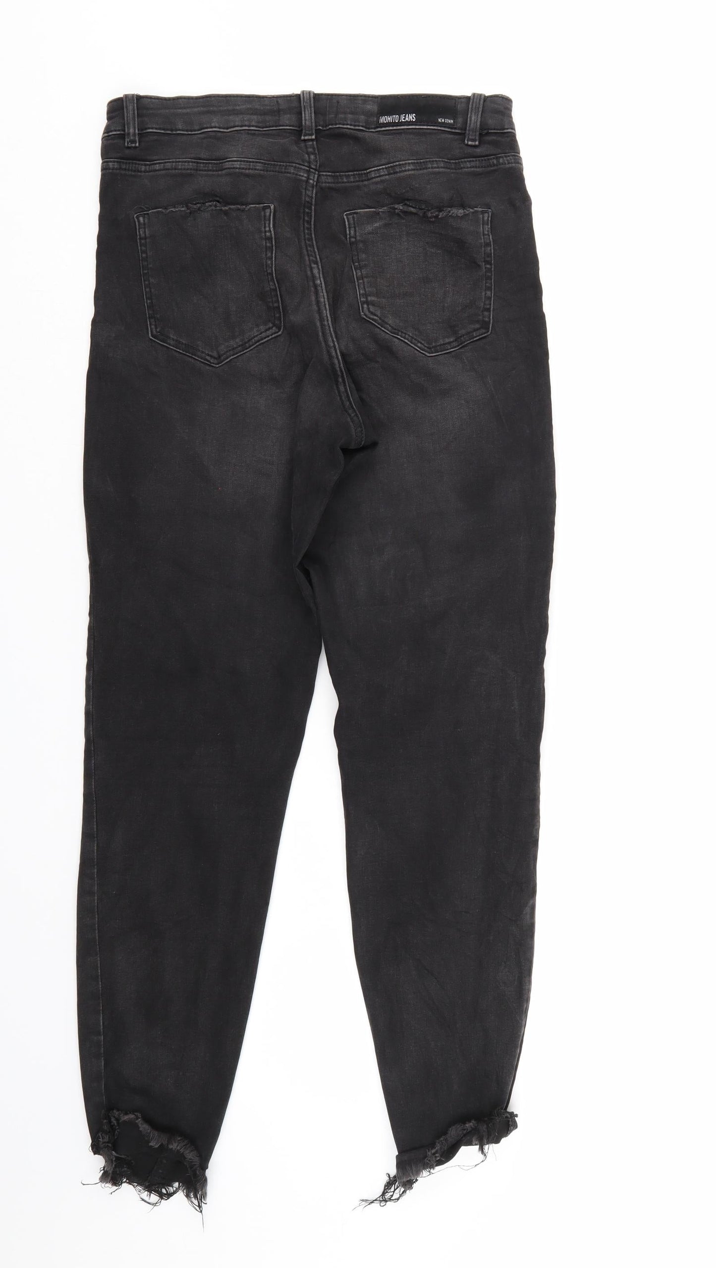 MOHITO Womens Black  Denim Tapered Jeans Size 6 L26 in