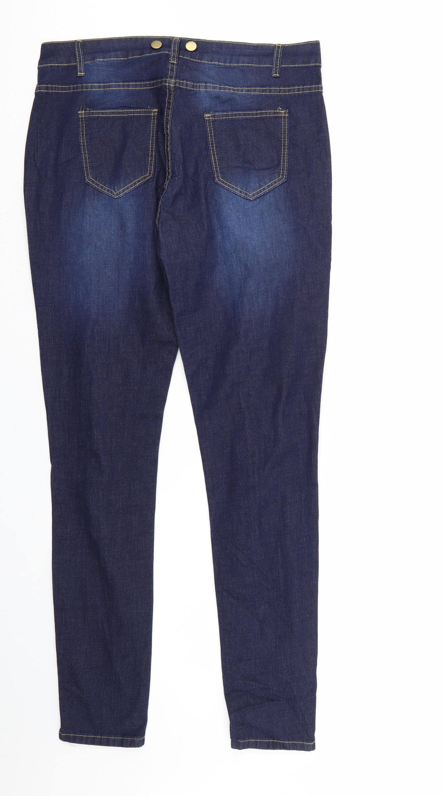 Preworn Womens Blue  Denim Straight Jeans Size 34 in L31 in
