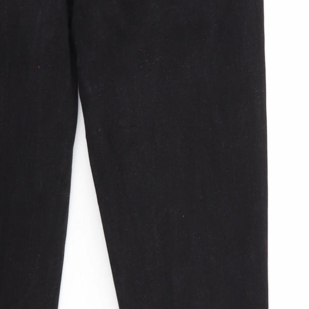 Denim & Co. Womens Black  Denim Tapered Jeans Size 12 L26 in - Elastic Waist