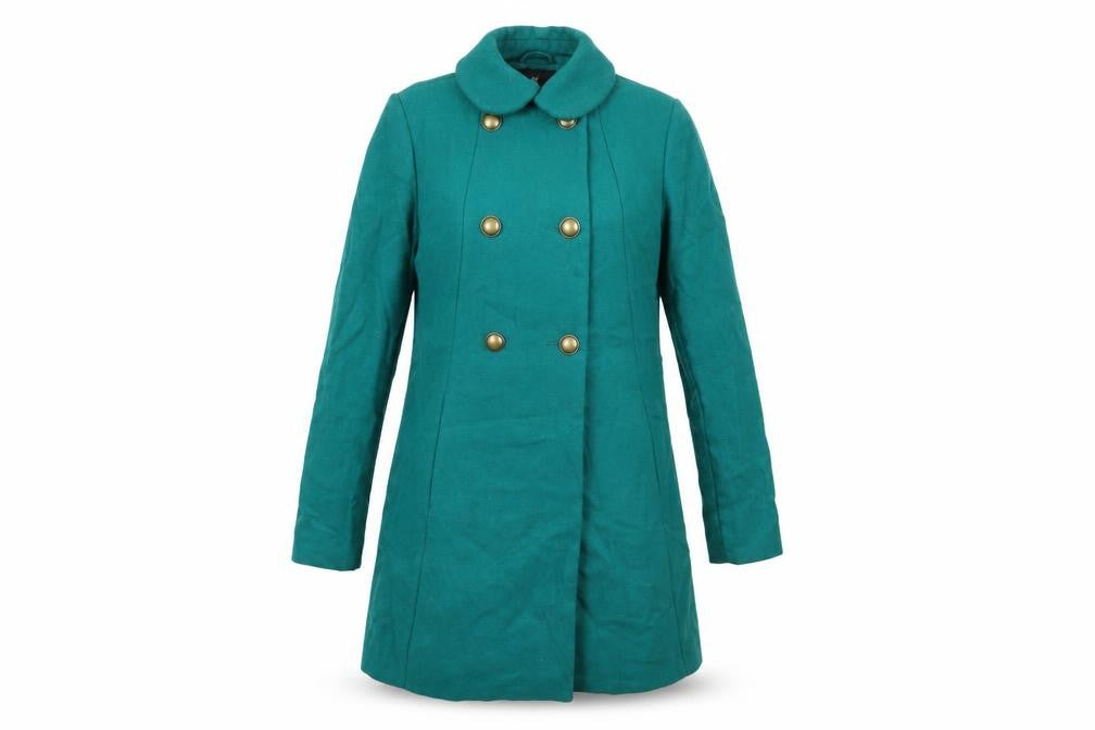H&M Womens Green   Overcoat Jacket Size 8