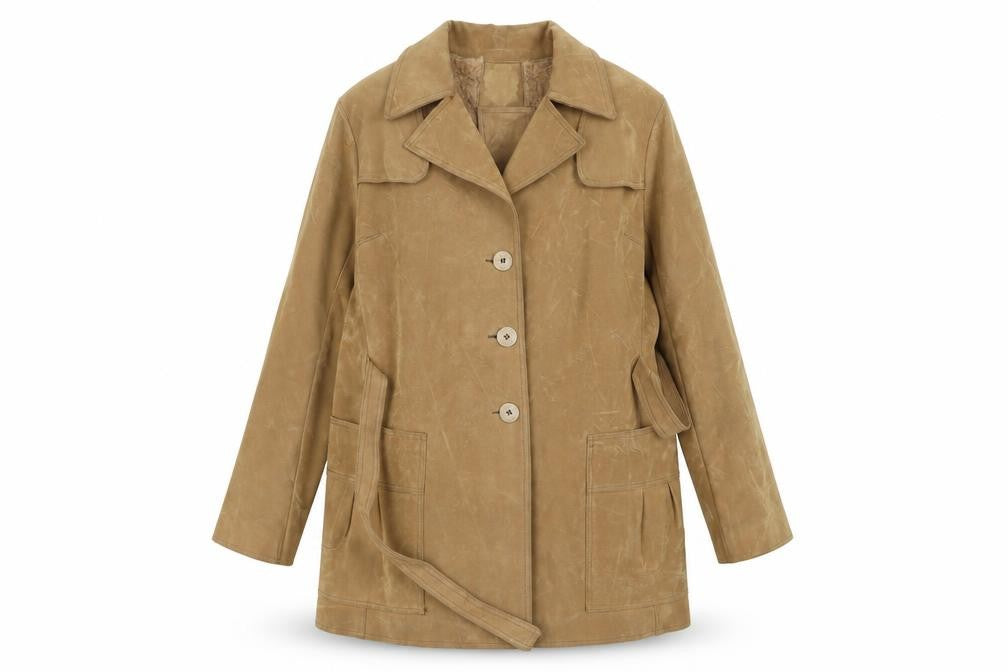 Preworn Womens Beige   Overcoat Coat Size L