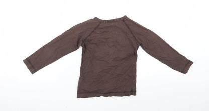 Preloved Preworn Boys Brown  Rayon Basic T-Shirt Size 2 Years - Back