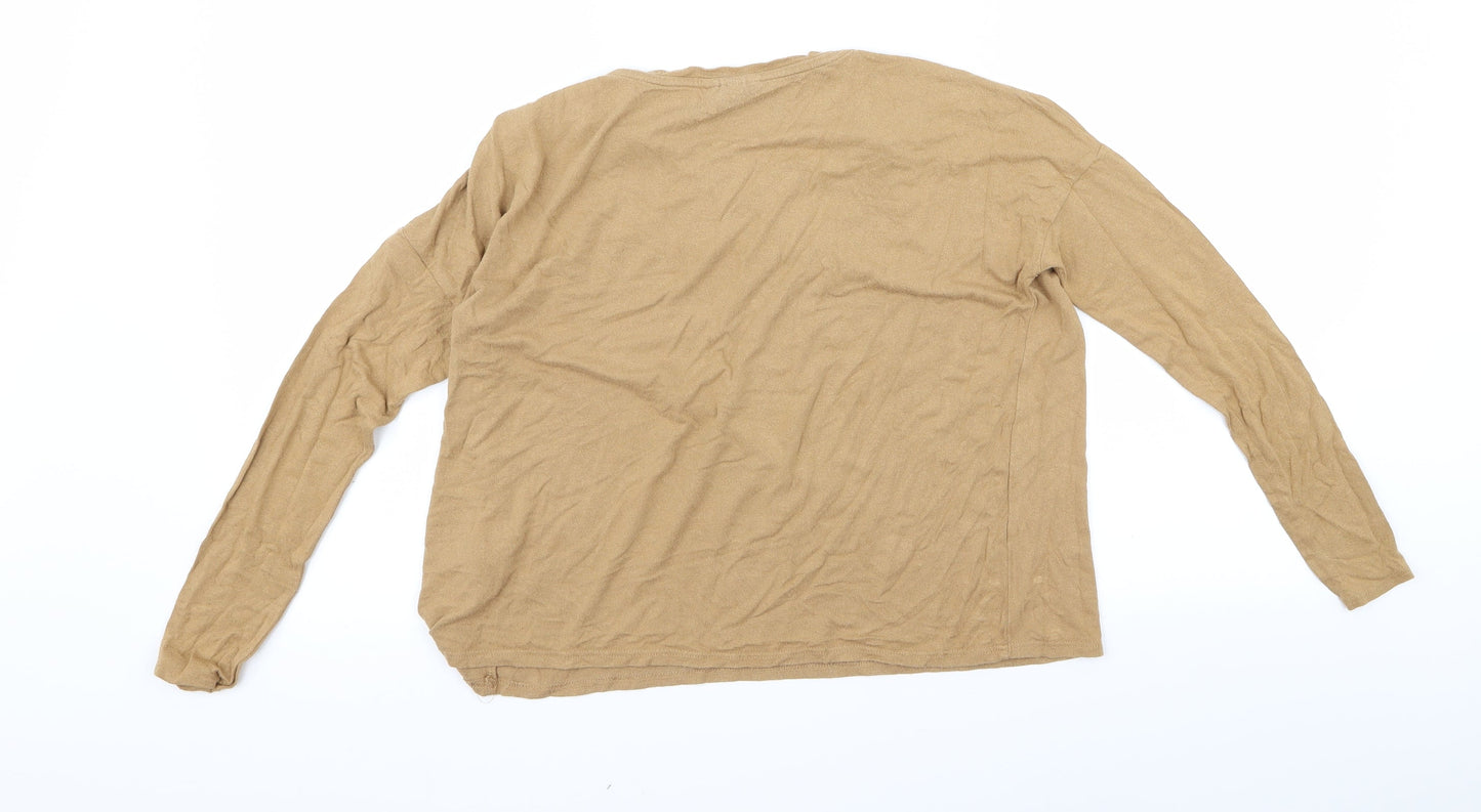 Topshop Womens Beige   Basic T-Shirt Size 6