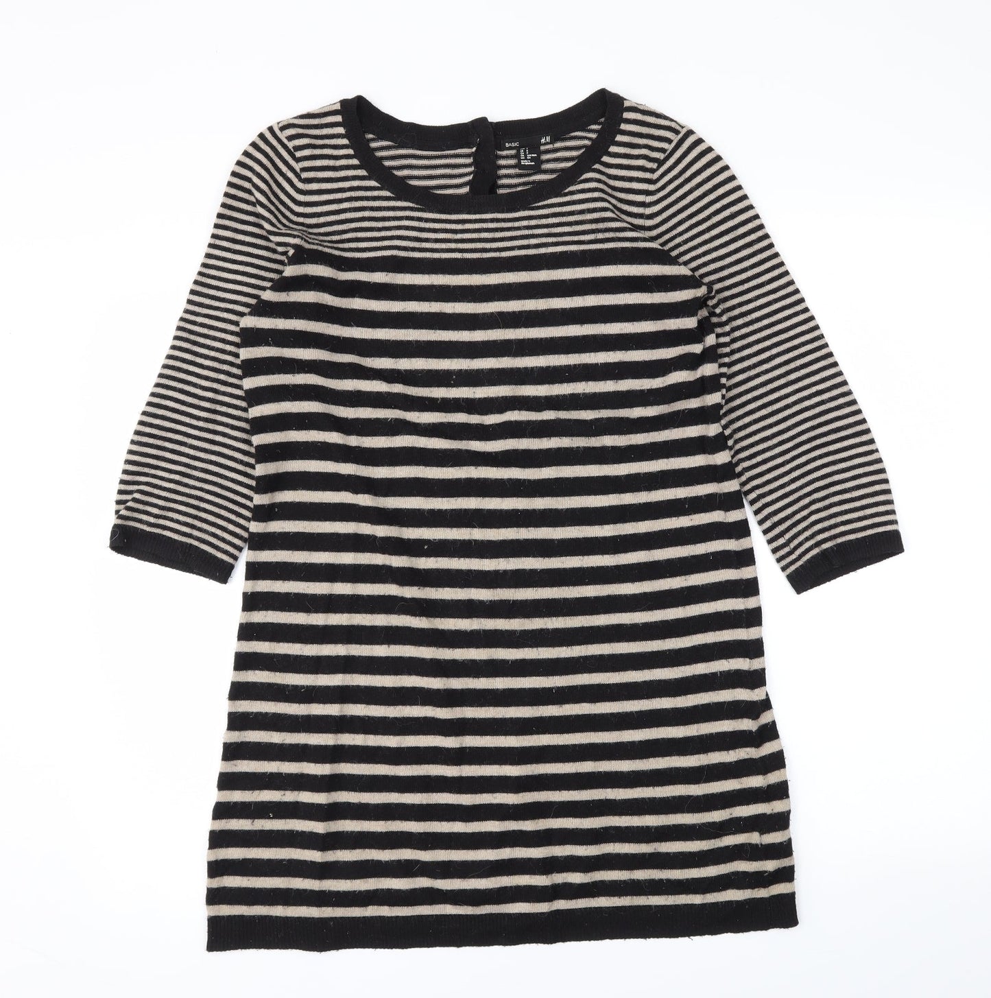H&M Womens Black Striped  Tunic Blouse Size S