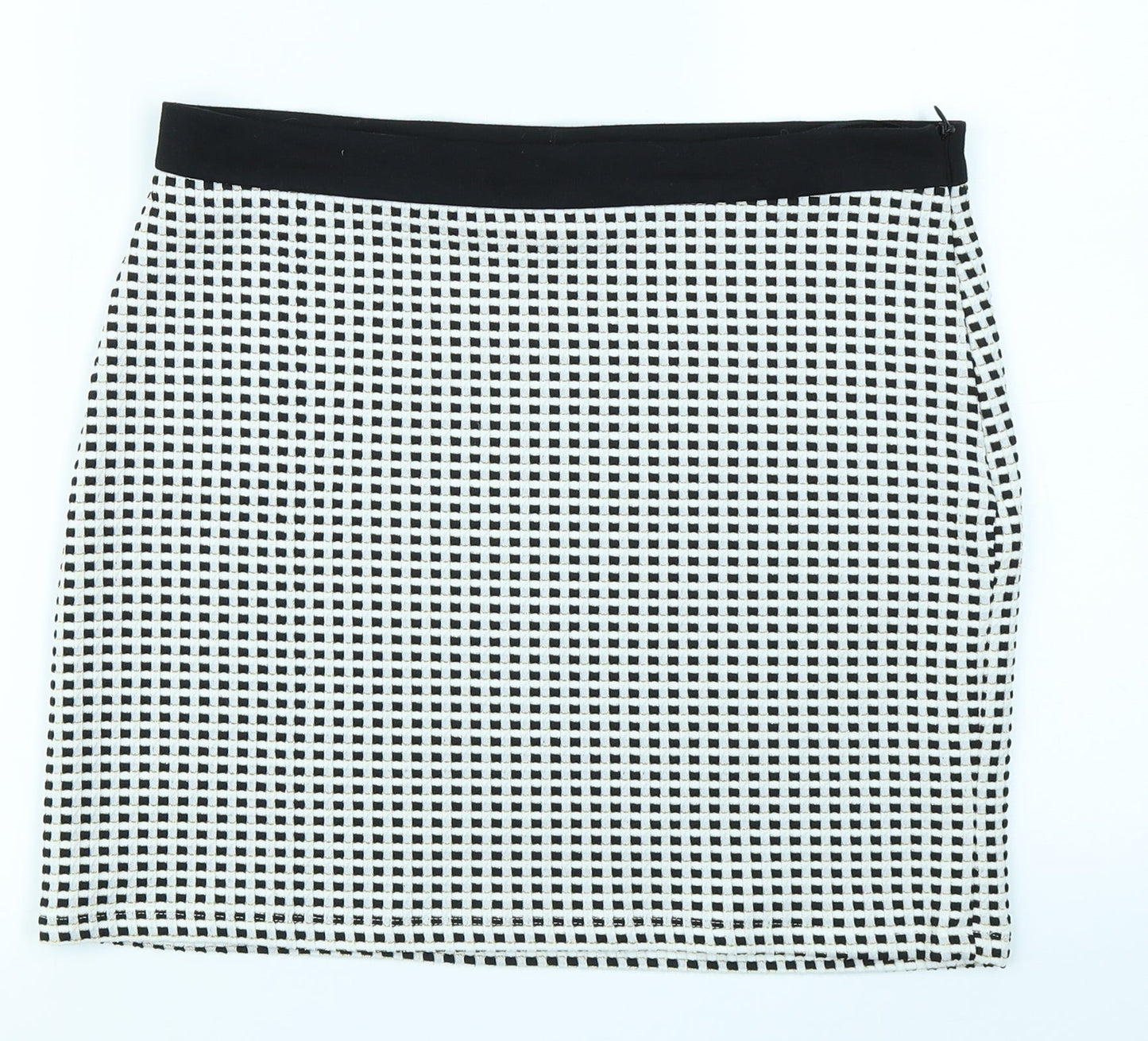 Select Womens Black Check  A-Line Skirt Size 12