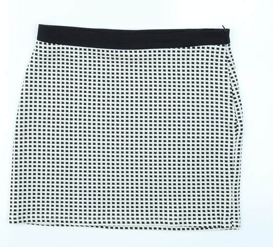 Select Womens Black Check  A-Line Skirt Size 12