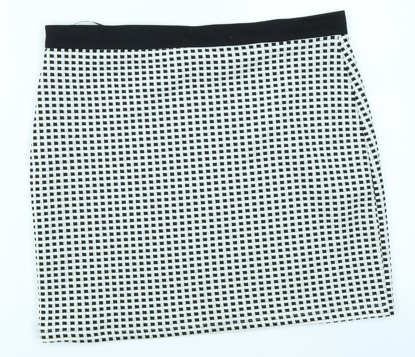 Select Womens Black Check  A-Line Skirt Size 12