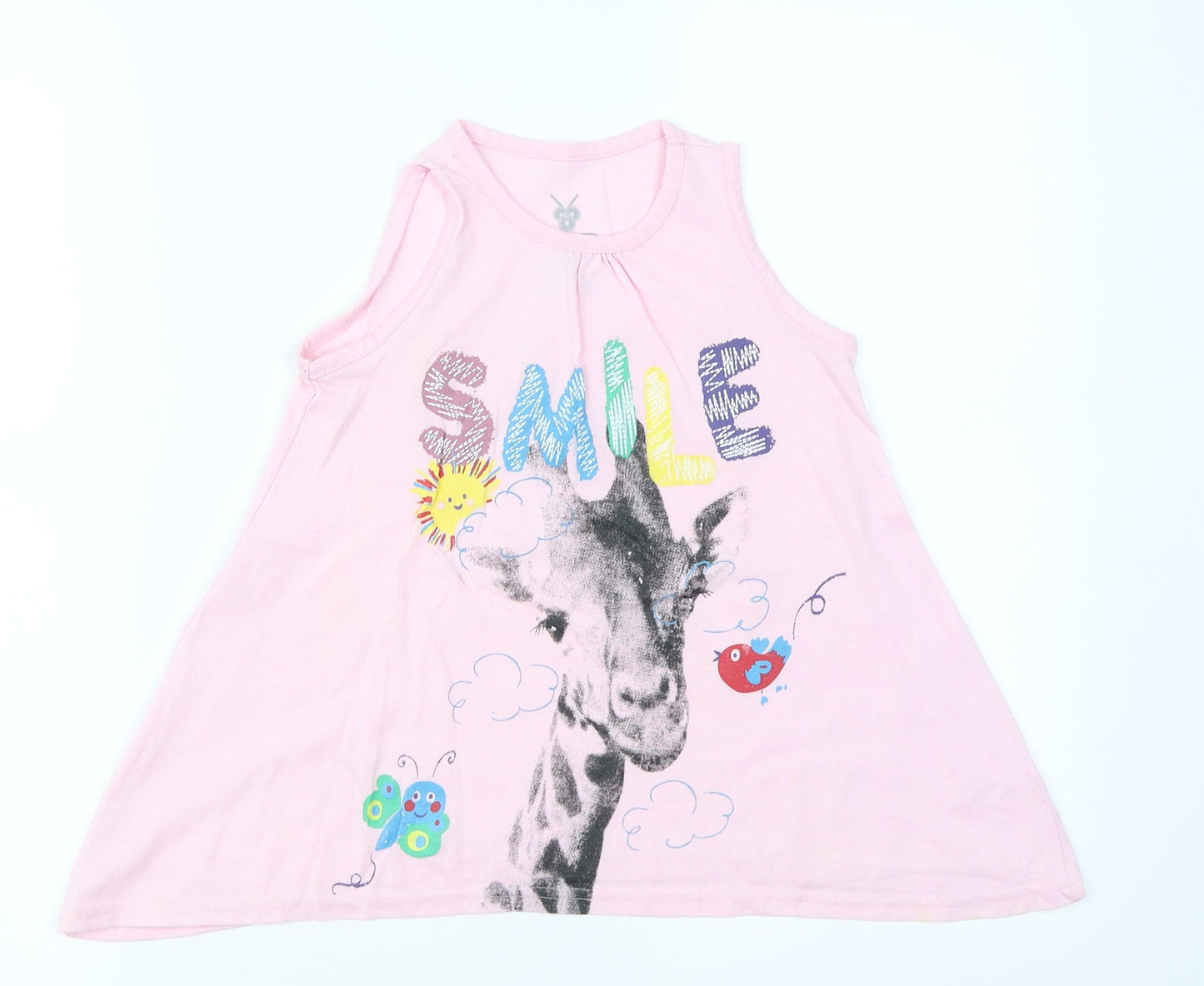 Near Girls Pink   Basic Tank Size S  - Giraffe