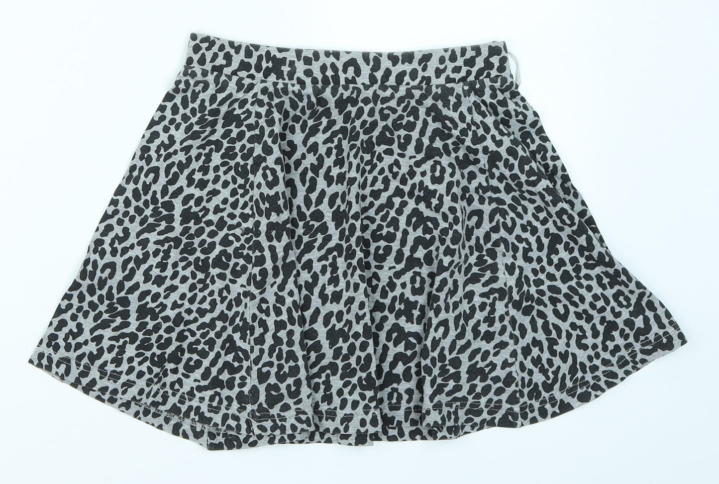 Soto Girls Grey Animal Print  Flare Skirt Size 11 Years
